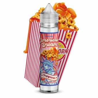 E liquide Popycorn format 50 ml American Dream par Savourea, liquide cigarette saveur popcorn caramel