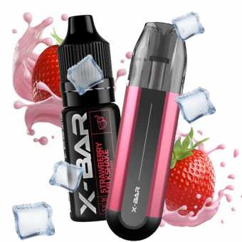 Kit Mini X-Bar Rechargeable saveur Milkshake Fraise