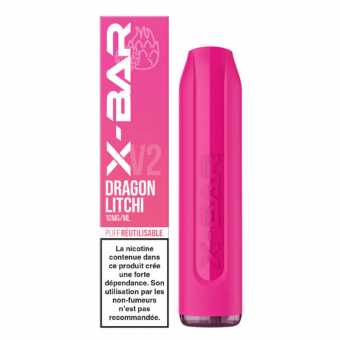 Puff réutilisable X-BAR saveur Lychee Dragon Fruit du French Lab
