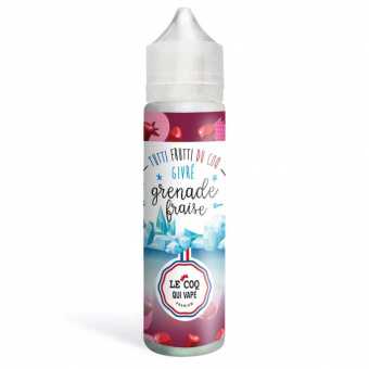 Eliquide Grenade Fraise Givré 50ml par Le Coq Qui Vape