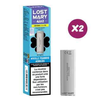 Cartouche Myrtille Framboise Acidulées Lost Mary 4in1