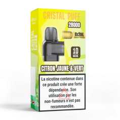 Cartouche Citron jaune & vert Cristal Puff 28K