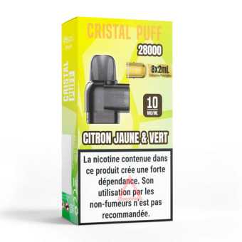 Cartouche Citron jaune & vert Cristal Puff 28K