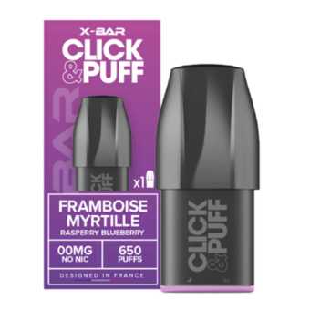Recharge Framboise Myrtille Click & Puff 650R X-Bar