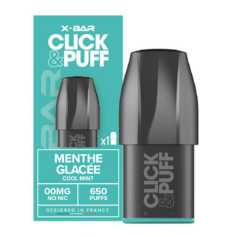 Cartouche X-Bar Click Puff 650R Menthe Glacée (x1)