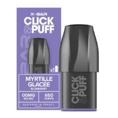 Cartouche X-Bar Click Puff 650R Myrtille Glacée (x1)