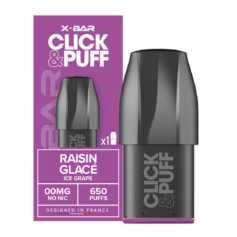 Cartouche X-Bar Click Puff 650R Raisin Glacé (x1)