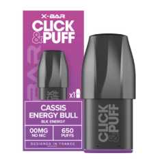 Cartouche X-Bar Click Puff Cassis Energy Bull de X-Bar