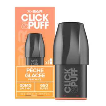 Cartouche X-Bar Click Puff Pêche Glacée