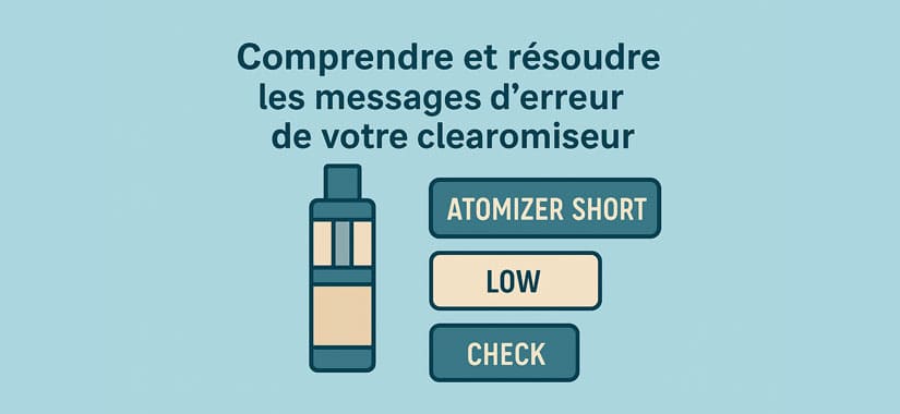 Atomizer Short, Low, Check : erreurs e-cigarette expliquées Atomizer Short, Low, Check : erreurs e-cigarette expliquées