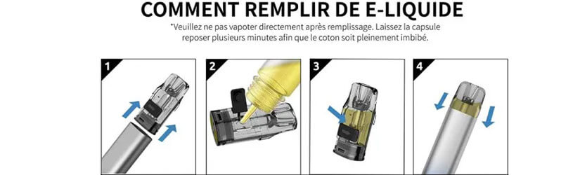 Comment remplir de e-liquide la cartouche RF Smokclipp